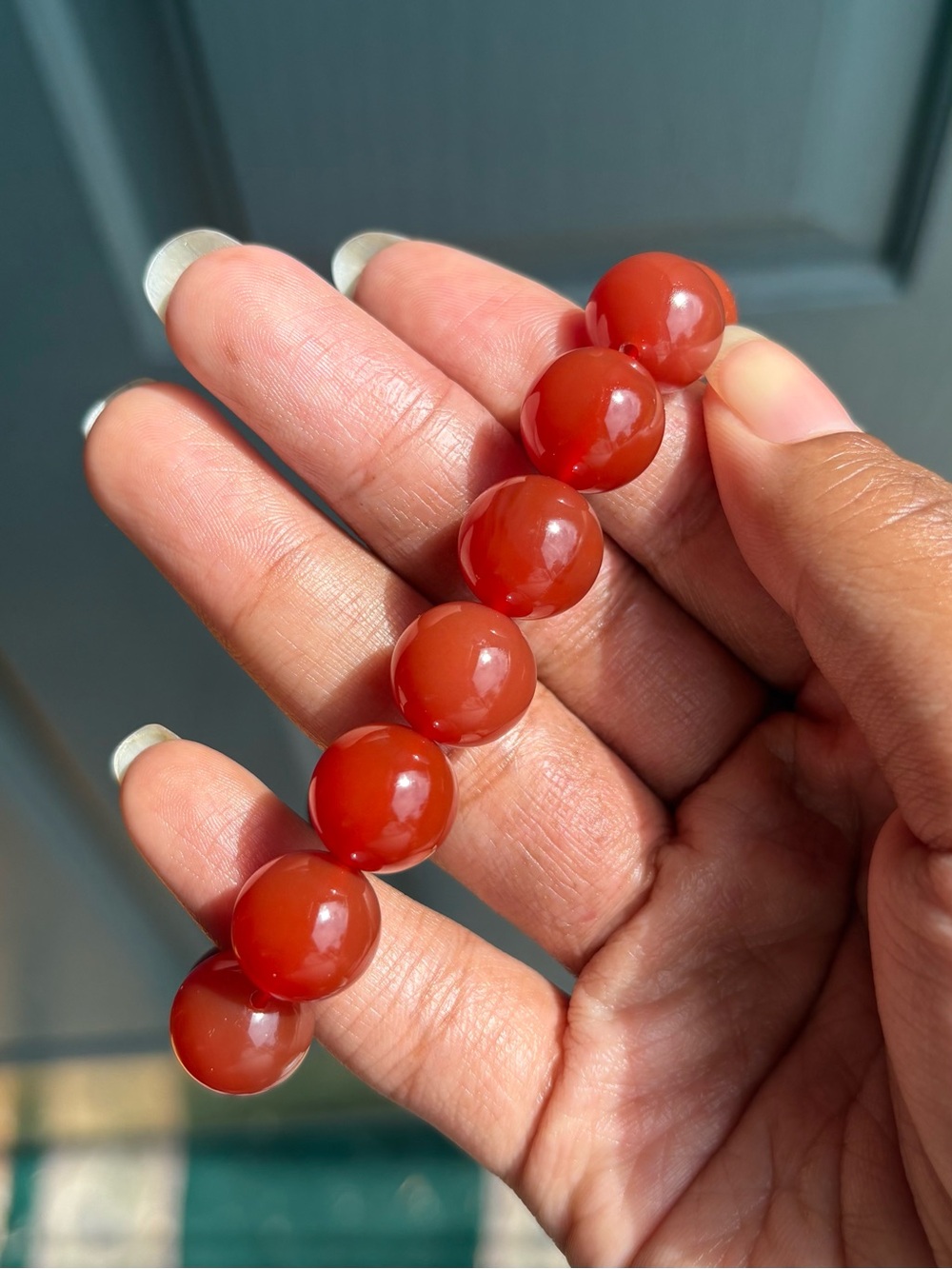 Jumbo Carnelian Crystal Bracelet 14mm - Picture 3 of 9